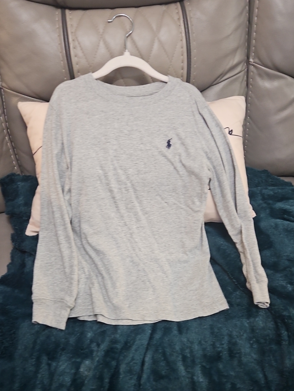 Polo by Ralph Lauren Men's Long-Sleeve Crew Neck Tee - Light Gray